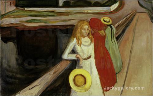 Girl on a Bridge by Edvard Munch paintings reproduction